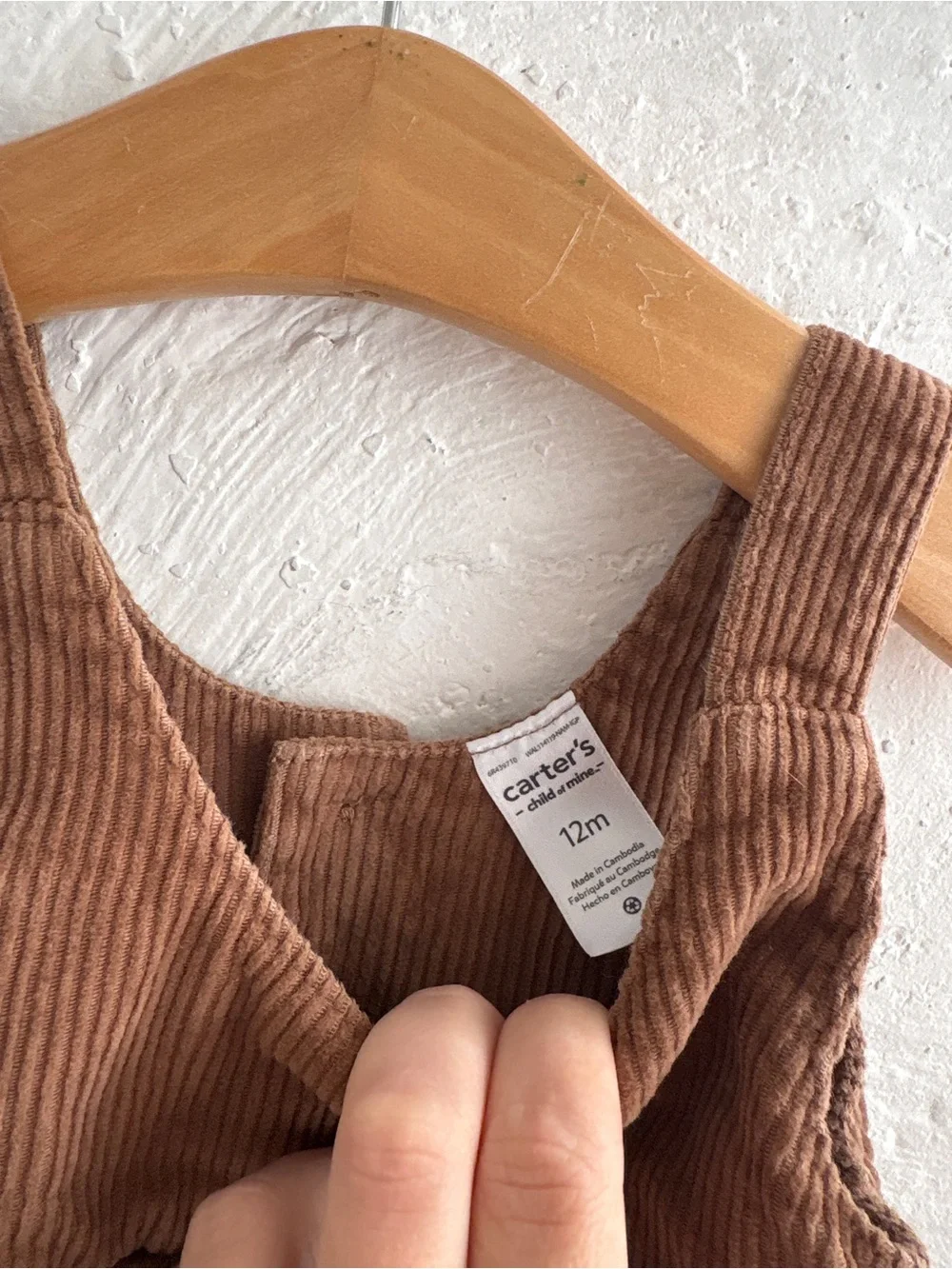 Carters 100% cotton corduroy style brown dress
